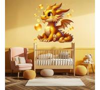 Autocollant mural Decords – dragon de bébé doré, 201 cm