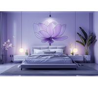 Autocollant mural Decords – fleur de lotus violette, 201 x 201 cm