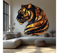 Autocollant mural Decords – majestueux tigre doré en silhouette, 160 cm
