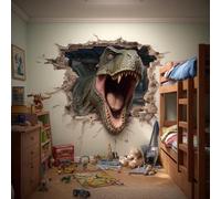 Autocollant mural Decords – T-Rex en relief 3D pour chambre d'enfant, 100 cm