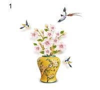 Autocollant Mural Imitation Oiseau Poisson Fleur Vase, Autocollant Mural, Affiche De Fond De Salon, Sticker De Décoration De La Maison