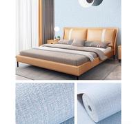 Autocollant mural imperméable en feuille d'aluminium et lin pour rénovation de maison, décoration isolante, 50 cm de large, 5 m de long, facile à appliquer (bleu-20 m)