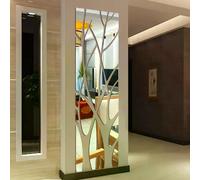 Autocollant mural miroir 3D en acrylique motif arbre, pour décoration de fond de télévision, salon, chambre à coucher~0857