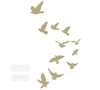 Autocollant Mural, Miroir Amovible 3D Forme D'oiseau Miroir Stickers Muraux Bricolage Décoration Murale pour la Maison Salon Chambre(or)