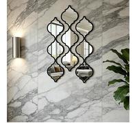 Autocollant Mural Miroir Diamant, 8 Pièces Miroir Autocollant Adhésif, Ensemble autocollants pour Noir + Argent521 STICKERS