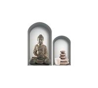 Zen et Ethnique Autocollant Mural Niche Bouddha