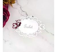 Autocollant mural ovale pour chambre à coucher, salle de bain, toilettes, porte, miroir, décoration d'intérieur, 14 x 10 cm~01321