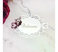 Autocollant mural ovale pour chambre à coucher, salle de bain, toilettes, porte, miroir, décoration d'intérieur, 14 x 10 cm~01513
