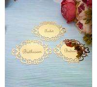 Autocollant mural ovale pour chambre à coucher, salle de bain, toilettes, porte, miroir, décoration d'intérieur, 14 x 10 cm~01518