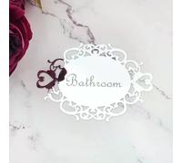 Autocollant mural ovale pour chambre à coucher, salle de bain, toilettes, porte, miroir, décoration d'intérieur, 14 x 10 cm~01517