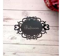 Autocollant mural ovale pour chambre à coucher, salle de bain, toilettes, porte, miroir, décoration d'intérieur, 14 x 10 cm~01515