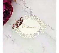 Autocollant mural ovale pour chambre à coucher, salle de bain, toilettes, porte, miroir, décoration d'intérieur, 14 x 10 cm~01510