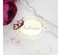 Autocollant mural ovale pour chambre à coucher, salle de bain, toilettes, porte, miroir, décoration d'intérieur, 14 x 10 cm~01511