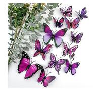 Autocollant Mural Papillon 12 pièces/Ensemble pour Extérieur, Terrasse, Balcon