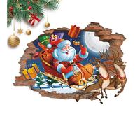 Autocollant Mural Père Noël,Sticker Mural Père Noël De Noël | Autocollants muraux amovibles du Père Noël - Décoration murale adhésive d'hiver, décoration de noël pour chambre à coucher