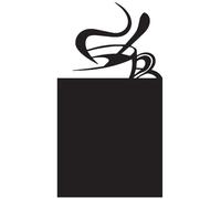 Autocollant mural tableau noir – stickers muraux effaçables et autocollants – MOTIF ABSTRAIT DE CAFÉ + CRAIE LIQUIDE BLANCHE – 145 x 75 cm