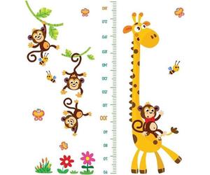 Autocollant mural « toise » pour chambre d'enfant - Décoration - jusqu'à 180 cm.