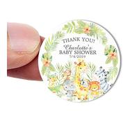 Autocollant Personnalisé Etiquette Autocollantes Personnalise Etiquette Epices Decoration RamadanAutocollant rond classique de douche de bébé animaux de la jungle douce Merci de faveur