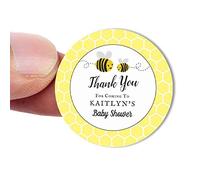 Autocollant Personnalisé Etiquette Autocollantes Personnalise Etiquette Epices Decoration RamadanDouce petite faveur de baby shower d'abeille de miel Merci classique Sticker rond