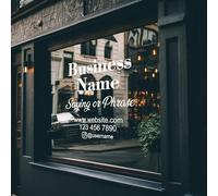 Autocollant personnalisé pour fenêtre - Autocollant personnalisable en vinyle pour vitrine de restaurant, café, magasin - Nom de l'entreprise Logo Porte Panneau Lettrage en vinyle 99 x 99 cm