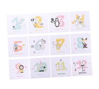 Autocollant Photo Garçon Fille Mois, 1 Set, Papier, Animaux Adorables, Lot | Décor Pré-découpé Adhésif, Rendu Prêt pour Clichés, Souvenirs à Partager, Album Mémoire