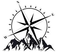 Autocollant pour camping-car extérieur en vinyle pour camping-cars et camping-cars (Brujula et montagne, 100 x 100 cm)