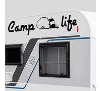 Autocollant pour camping-car extérieur pour camionnettes et camping-cars - Camp Life (60 cm x 20 cm) - Vinyle