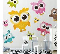 Autocollant pour enfants Chouettes colorées 100 x 200 cm