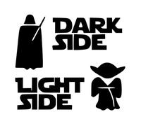Autocollant pour interrupteur Dark Side Light Side - Noir, 5,5 x 5 cm, autocollant mural pour interrupteur, ordinateur portable, voiture, résistant aux rayures, aux UV, avec papier de transfert et