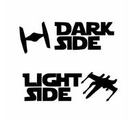 Autocollant pour interrupteur Dark Side Light Side - Noir, 5,5 x 5 cm, autocollant mural pour interrupteur, ordinateur portable, voiture, résistant aux rayures, aux UV, avec papier de transfert et
