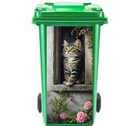 Autocollant pour poubelle, 82 x 37 cm, motif animal de dessin animé | Poubelle ergonomique 2D, autocollant multi-usage pour garage, bureau, salle de uisine de rue, jardin, terrasse