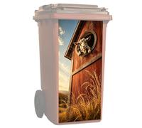 Autocollant pour poubelle - PVC 82 x 37 cm / 32.28x14.57in - Grand animal | Autocollant imperméable | Décoration de poubelle | Étiquette adhésive amovible amusante | Pour terrasse, cour