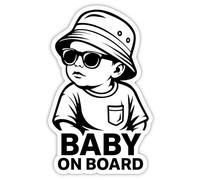 Autocollant pour voiture Baby on Board - Kid in Car - 15 x 9,5 cm - Résistant aux intempéries et aux UV - Autocollant laminé pour une protection supplémentaire - Résistant aux rayures et aux couleurs