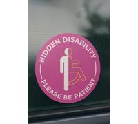 Autocollant pour voiture handicapé caché, circulaire de 15 cm (rose)
