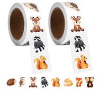 Autocollant Récompenses Animaux en Rouleau Ronds, 1000 Pièces Autocollants de Sticker Récompense Enfants Animal, Autocollants Animaux Terrestres 8 Modèles Mignons d'Animaux, pour École, Cartes, Cadeau