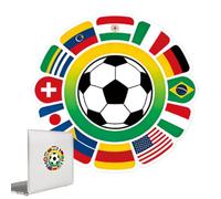 Autocollant rond étanche pour voiture de football, drapeau du pays de football | pour rassemblement de fans, maison, mur, bar, valise, papeterie, skateboard, moto