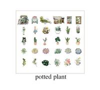 Autocollant Scrapbooking Plante En Pot, Étiquette Autocollante Décorative Translucide, Ville Chat, Pour Album Journal Intime, Diy Bricolage