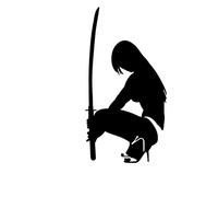 Autocollant Silhouette De Fille Samouraï Anime, pour Vitre De Voiture, Pare-Chocs, Ordinateur Portable, Décoration Extérieure De Camion
