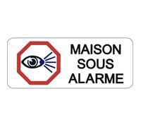Autocollant sticker alarme maison surveillance panneau