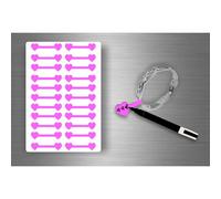 Autocollant Sticker Bijoux Prix Etiquette Magasin Diy Bijouterie - Fushia / Lot De 22