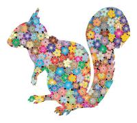 Autocollant Sticker Vinyl Animaux Silhouette Fleur Peace And Love Ecureuil