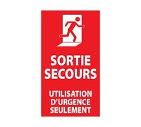 Autocollant Stickers Sortie Secours Utilisation d’Urgence uniquement (10x6cm)