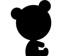 Autocollant tableau noir – autocollant mural effaçable – motif ours en peluche – 135 x 100 cm
