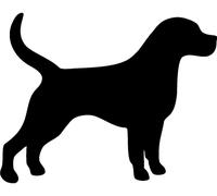 Autocollant tableau noir – autocollant mural effaçable – silhouette de chien – 110 x 140 cm