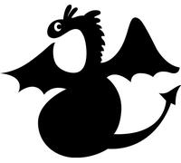 Autocollant tableau noir – autocollant mural effaçable – silhouette de dragon – 105 x 125 cm