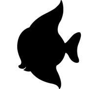 Autocollant tableau noir – autocollant mural effaçable – silhouette de poisson – 115 x 80 cm