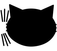 Autocollant tableau noir – autocollant mural effaçable – tête de chat + 4 craies liquides – 95 x 125 cm