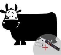 Autocollant tableau noir – autocollant mural effaçable – Une vache souriante + craie liquide blanche – 90 x 120 cm