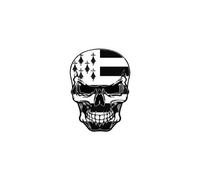 Autocollant tête de mort avec le drapeau sticker breton logo 3 - Taille : 12 cm