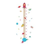 Autocollant Toise Planète, Décor Mural PVC Réutilisable | Résidu ni Dommage, Marque la Taille des Garçon et Filles, pour Chambre, Fenêtre et Vitrine